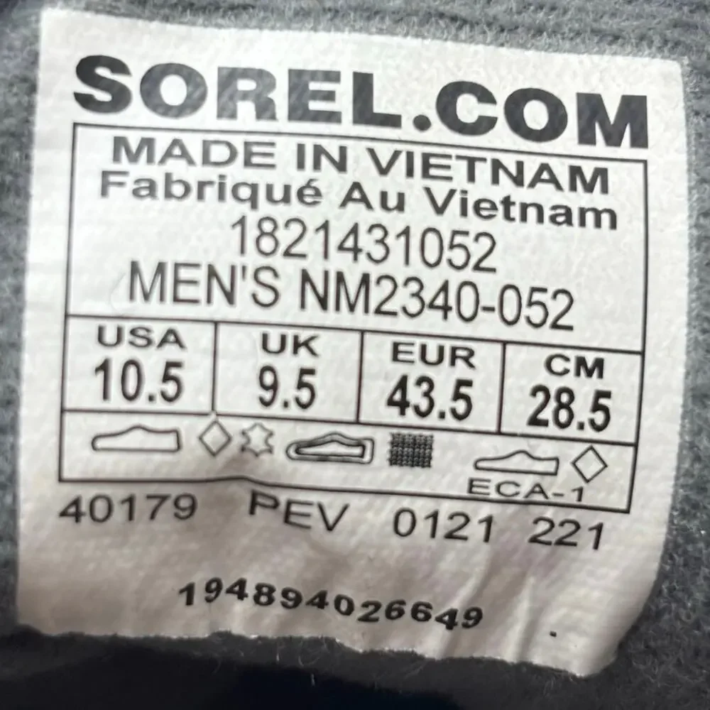SOREL “Cheyanne ll” Short Nylon Waterproof Boots Men’s Size 10.5
